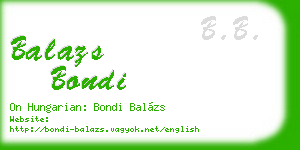 balazs bondi business card