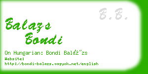 balazs bondi business card